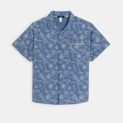 قميص بأكمام قصيرة مزين...